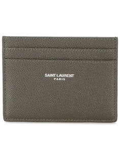 классическая визитница из кожи зернистой фактуры Saint Laurent