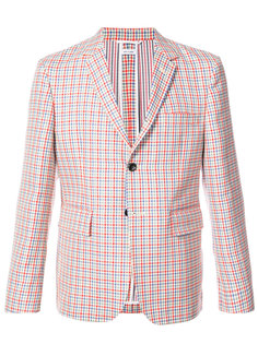 Relaxed Sport Coat Shell In Hopsack Check Double-Woven Wool Crepe Thom Browne