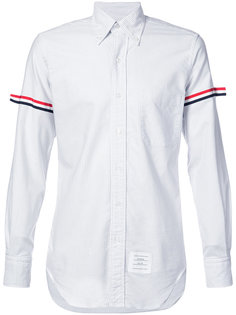 Long Sleeve Button Down With Grosgrain Armband In Grey University Stripe Oxford Thom Browne