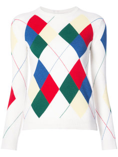 Classic Crewneck Pullover With Argyle Intarsia In Cashmere Thom Browne
