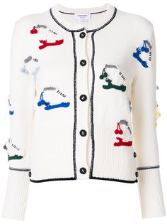 кардиган с вышивкой коньков Thom Browne