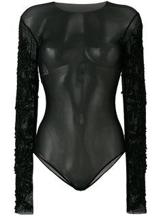 embellished semi-transparent top Alberta Ferretti