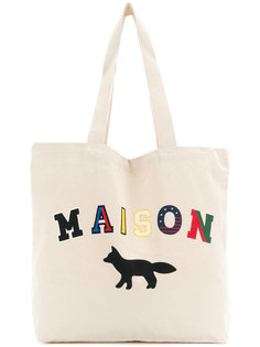 сумка-тоут с принтом логотипа Maison Kitsuné