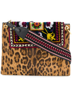 сумка на плечо с леопардовым и ацтекским принтом Etro