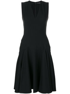 расклешенное платье с V-образным вырезом  Alexander McQueen