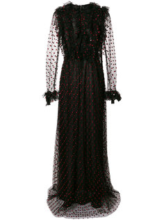 платье в пол из тюля с рюшами Giambattista Valli