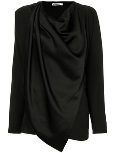 асимметричная креповая блузка с драпировкой Jil Sander