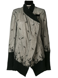 куртка асимметричного кроя с кружевной отделкой Ann Demeulemeester