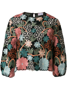 топ с цветочной вышивкой  Red Valentino