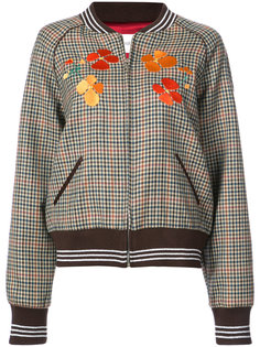 embroidered checked bomber jacket Rodarte