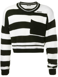 укороченный полосатый свитер Raf Simons