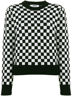трикотажный свитер в шахматную клетку  MSGM