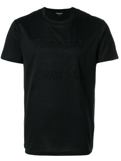 футболка с вышивкой логотипа Emporio Armani