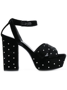 босоножки Farrah 80 с кристаллами Saint Laurent