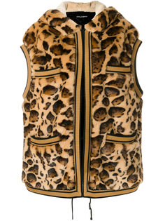 жилет из искусственного меха с леопардовым узором Dolce &amp; Gabbana