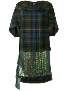 plaid print and sequin panelled dress Junya Watanabe Comme Des Garçons