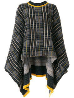 felted check poncho Pringle Of Scotland