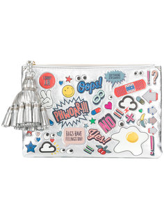 клатч Georgiana Wink со стикерами Anya Hindmarch