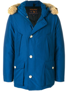 пуховик с капюшоном с отделкой из меха Woolrich
