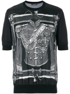 футболка с принтом в стиле милитари Dolce &amp; Gabbana