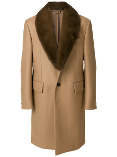 однобортное пальто Versace