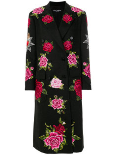 двубортное пальто с цветочной вышивкой  Dolce &amp; Gabbana
