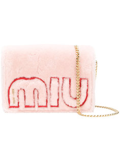 клатч из овечьей шерсти и кожи Miu Miu