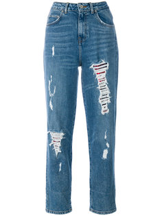укороченные джинсы с прорехами  Tommy Hilfiger
