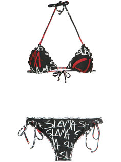 logo print bikini set Amir Slama