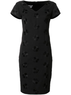 платье с цветочной вышивкой и V-образным вырезом  Boutique Moschino