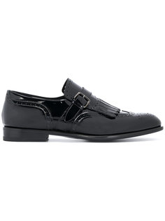 туфли-монки с простроченной отделкой Santoni