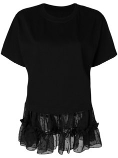футболка с отделкой из тюля  Mm6 Maison Margiela