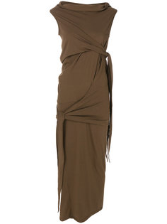 платье с асимметричными завязками Rick Owens DRKSHDW