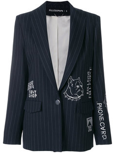 embroidered pinstriped blazer Filles A Papa