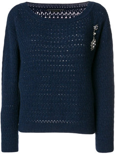 кашемировый джемпер с отделкой  Ermanno Scervino