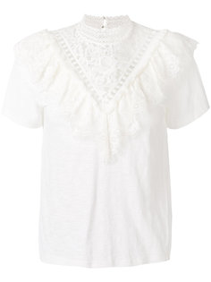 embroidered detail blouse  Sea