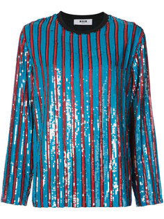 полосатый свитер с пайетками MSGM