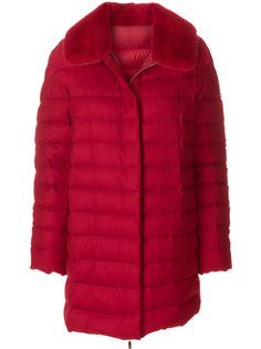 дутое пальто с цигейкой  Moncler Gamme Rouge