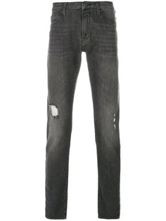 джинсы с потертой отделкой Armani Jeans