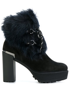 fur trimmed Rugged boots Stuart Weitzman