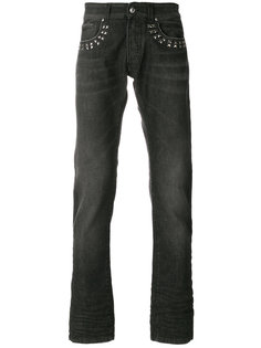 джинсы прямого кроя с заклепками Versace Collection