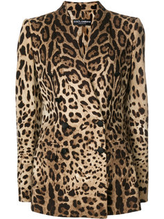 двубортный пиджак с леопардовым принтом  Dolce &amp; Gabbana