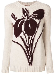 свитер с цветочным узором интарсия  Nº21