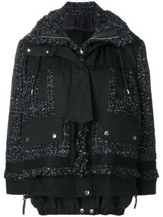 tweed insert hybrid coat Sacai