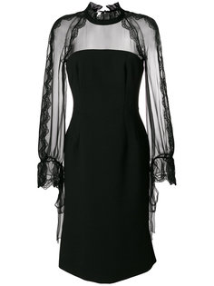 кружевное платье миди с длинными рукавами  Alberta Ferretti