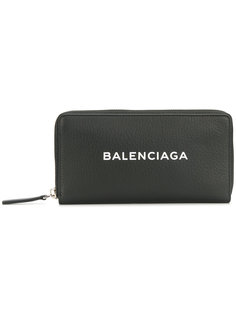 кошелек на молнии с принтом логотипа Balenciaga