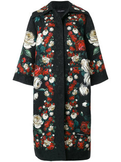 пальто с принтом роз  Dolce &amp; Gabbana