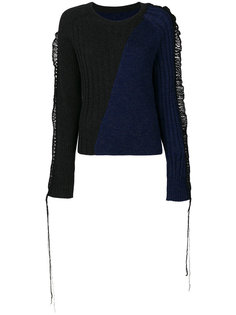 двухцветный джемпер в рубчик  Maison Margiela