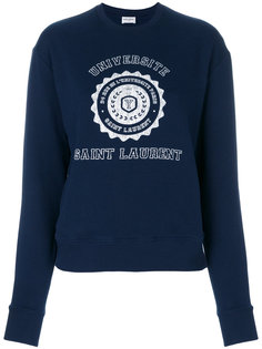 свитер с заплаткой с логотипом Saint Laurent