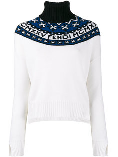 свитер с высоким горлом и логотипом Fendi